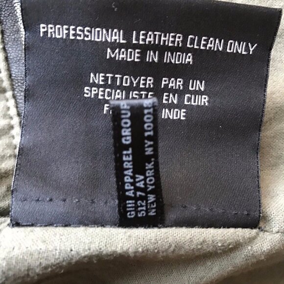 Womens Andrew Marc Leather Jacket Size XS Black Brown Moto Hoodie Biker Grunge - Picture 9 of 9